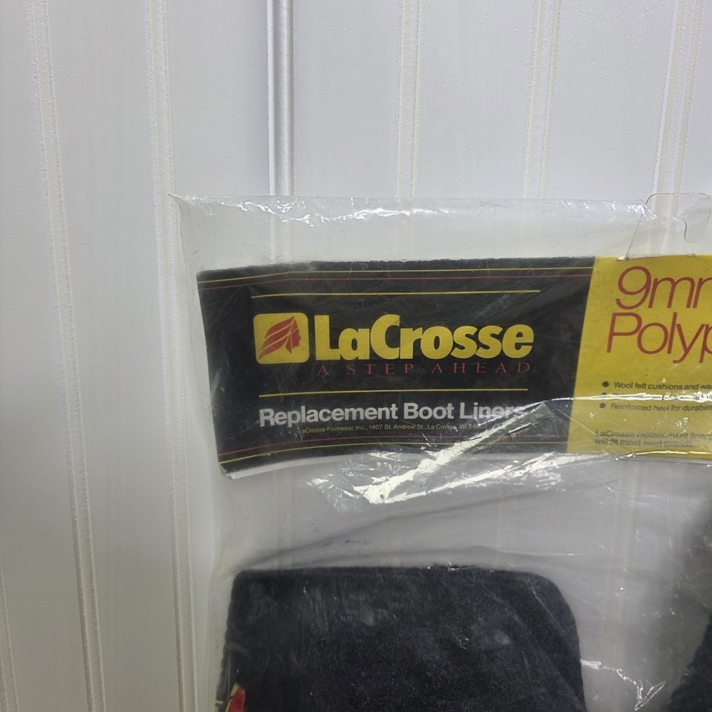 LaCrosse Replacement Boot Liners 9mm Wool Felt Mens Black Size 8 New - Picture 2 of 7